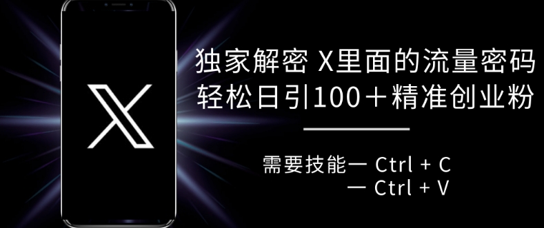 独家解密 X 里面的流量密码，复制粘贴轻松日引100+-玖卿社区