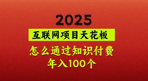 2025项目天花板，普通怎么通过知识付费翻身，年入百个【揭秘】-玖卿社区