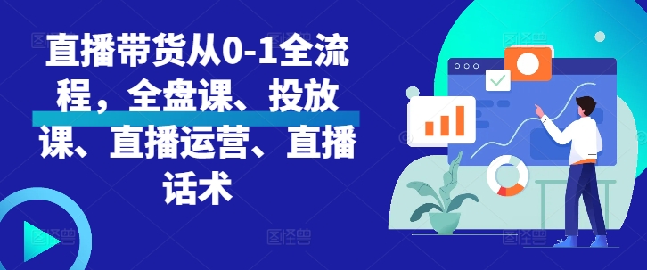 直播带货从0-1全流程，全盘课、投放课、直播运营、直播话术-玖卿社区