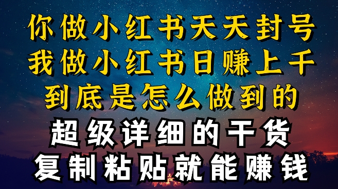 都知道小红书能引流私域变现，可为什么我能一天引流几十人变现上千，但你却频频封号违规被限流-玖卿社区