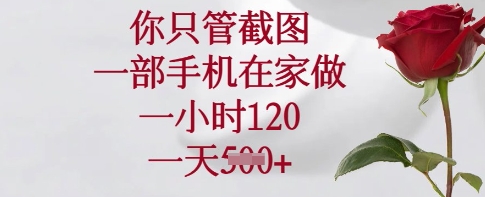 你只管截图，一部手机在家做，一小时120.一天5张【揭秘】-玖卿社区