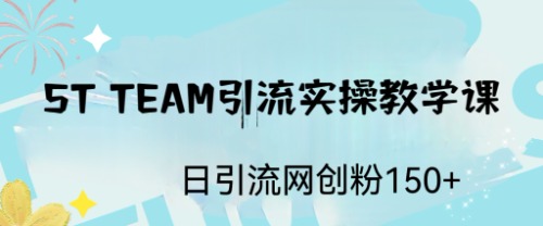 ST TEAM引流实操课，日引流网创粉100+-玖卿社区