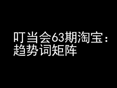 《淘宝天猫打爆班》原创高阶技术第63期，趋势词矩阵技术和玩法-玖卿社区