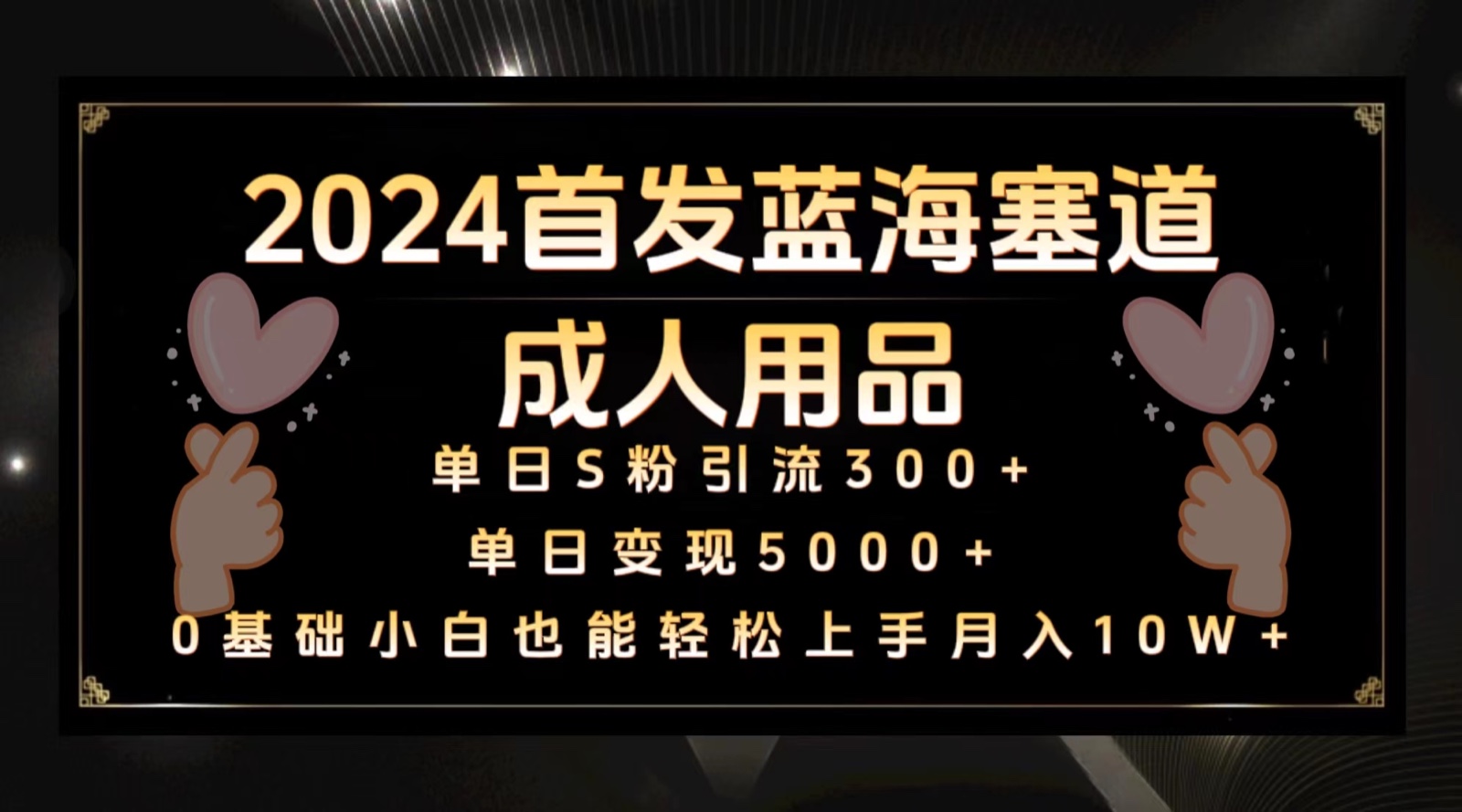 2024首发蓝海塞道成人用品，月入10W+保姆教程-玖卿社区