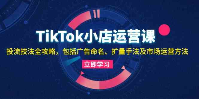 TikTok小店运营课：投流技法全攻略，包括广告命名 扩量手法及市场运营方法-玖卿社区