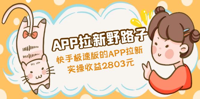 APP拉新野路子：快手极速版的APP拉新赚，实操收益2803元-玖卿社区