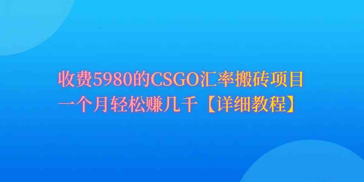 （9776期）CSGO装备搬砖，月综合收益率高达60%，你也可以！-玖卿社区