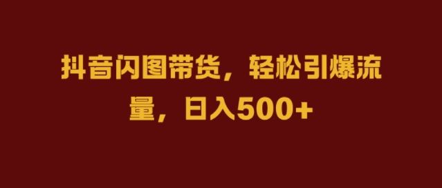 抖音闪图带货，轻松引爆流量，日入几张【揭秘】-玖卿社区