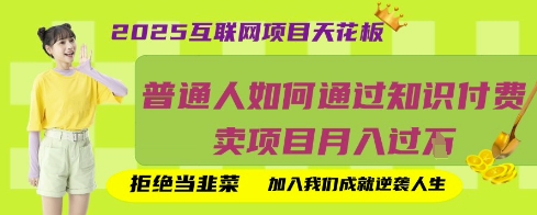 2025互联网项目天花板，普通人如何通过知识付费卖项目月入过W，拒绝当韭菜【揭秘】-玖卿社区
