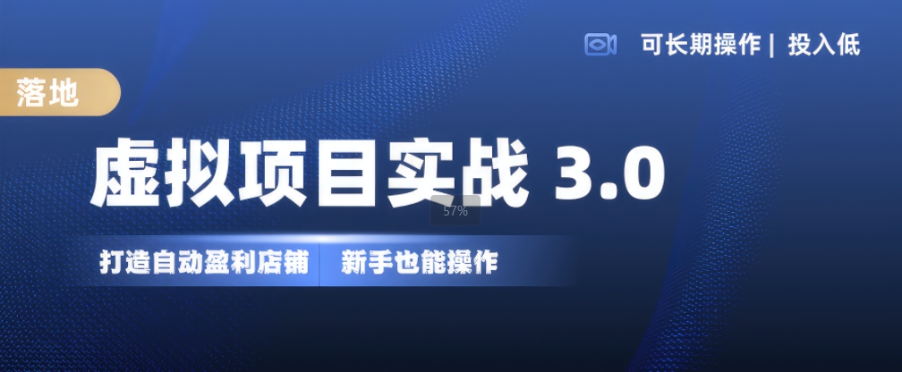 虚拟项目实战3.0，打造自动盈利店铺，可长期操作投入低，新手也能操作-玖卿社区