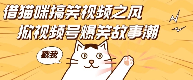 借猫咪搞笑视频之风，掀视频号爆笑故事潮，轻松日入四位数，无门槛快速入门!-玖卿社区