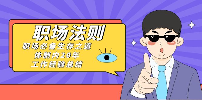 《职场 法则》职场必备生存之道，体制内20年 工作经验总结（17节课）-玖卿社区