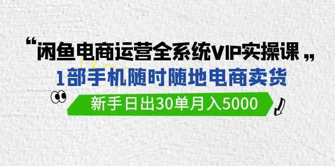 （9547期）闲鱼电商运营全系统VIP实战课，1部手机随时随地卖货，新手日出30单月入5000-玖卿社区