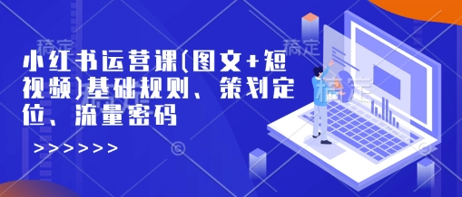 小红书运营课(图文+短视频)基础规则、策划定位、流量密码-玖卿社区