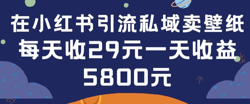 在小红书引流私域卖壁纸每张29元单日最高卖出200张(0-1搭建教程)-玖卿社区