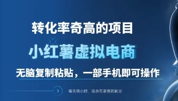 一单49.9，转化率奇高的项目，冷门暴利的小红书虚拟电商-玖卿社区