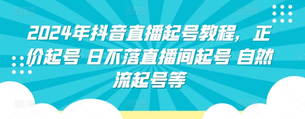 2024年抖音直播起号教程，正价起号 日不落直播间起号 自然流起号等-玖卿社区