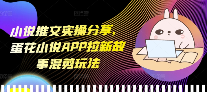 小说推文实操分享，蛋花小说APP拉新故事混剪玩法-玖卿社区