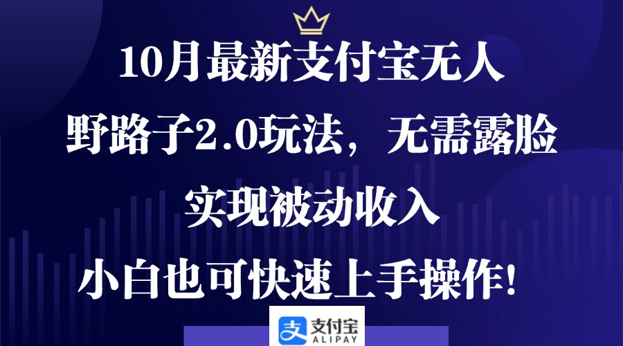 （12824期）10月最新支付宝无人野路子2.0玩法，无需露脸，实现被动收入，小白也可…-玖卿社区