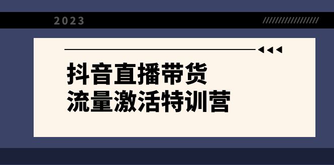 抖音直播带货-流量激活特训营，入行新手小白主播必学（21节课+资料）-玖卿社区