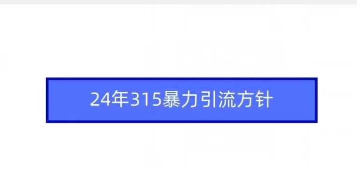 24年315暴力引流方针-玖卿社区