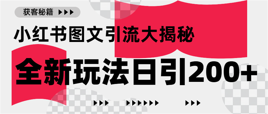 小红书图文引流，只需一张图片即可撬动百万流量，日引200+创业粉-玖卿社区