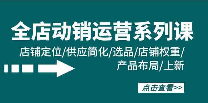 全店动销运营系列课：店铺定位/供应简化/选品/店铺权重/产品布局/上新-玖卿社区