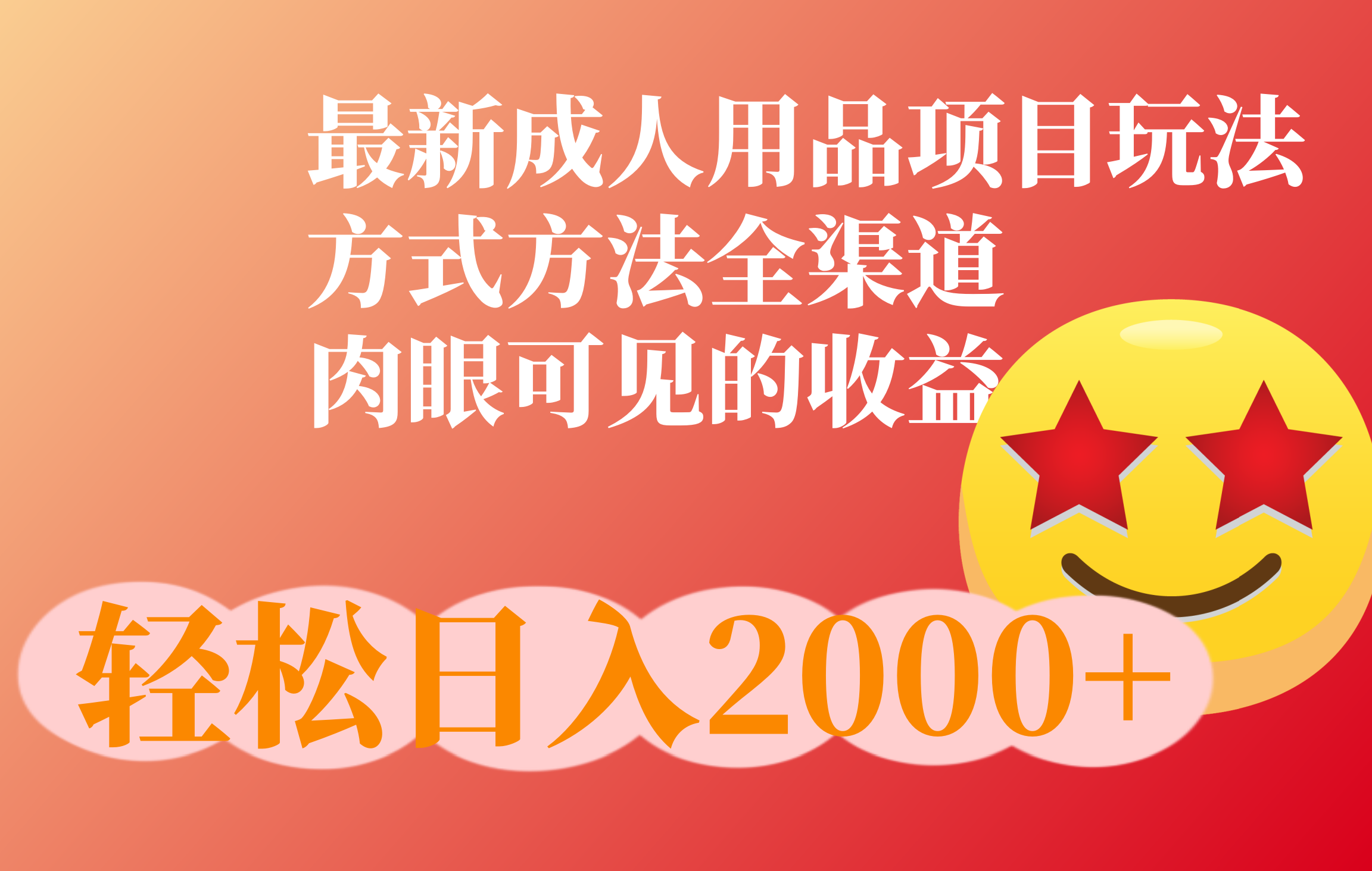 成人用品项目最新玩法，方式方法全渠道-玖卿社区