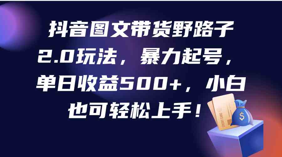 （9790期）抖音图文带货野路子2.0玩法，暴力起号，单日收益500+，小白也可轻松上手！-玖卿社区