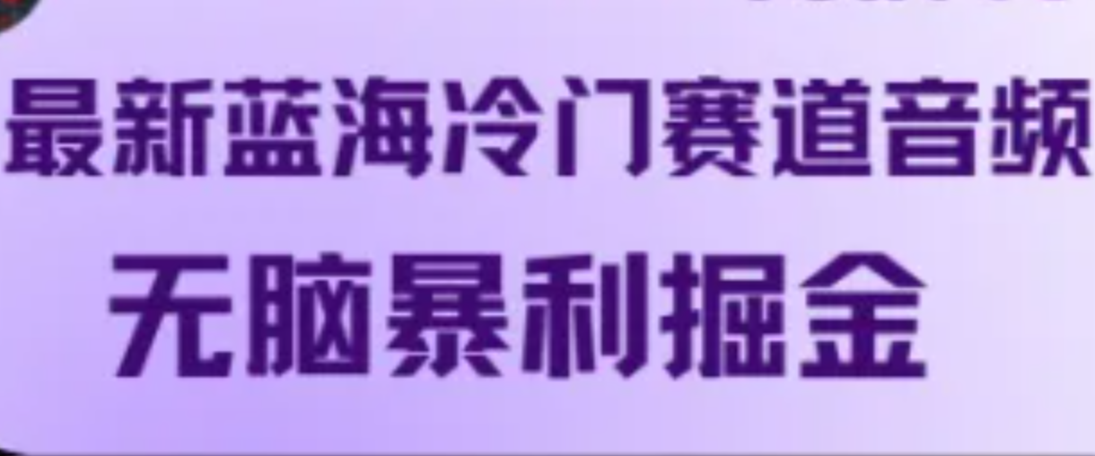 最新蓝海冷门赛道音频，无脑暴利掘金-玖卿社区