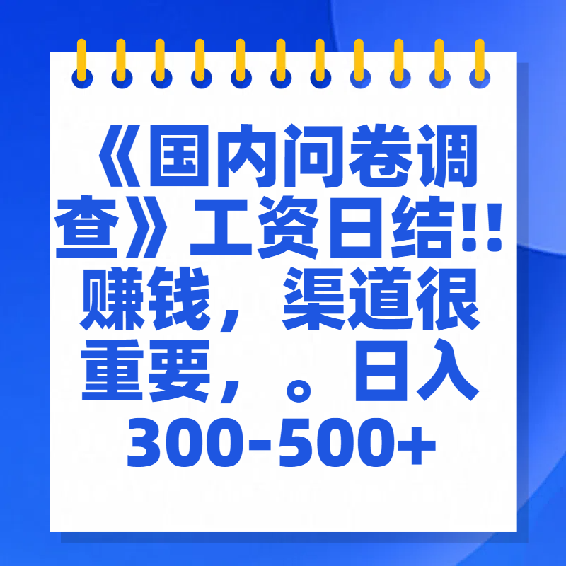 问卷调查答题，一个人在家也可以闷声发大财，小白一天2张，【揭秘】-玖卿社区