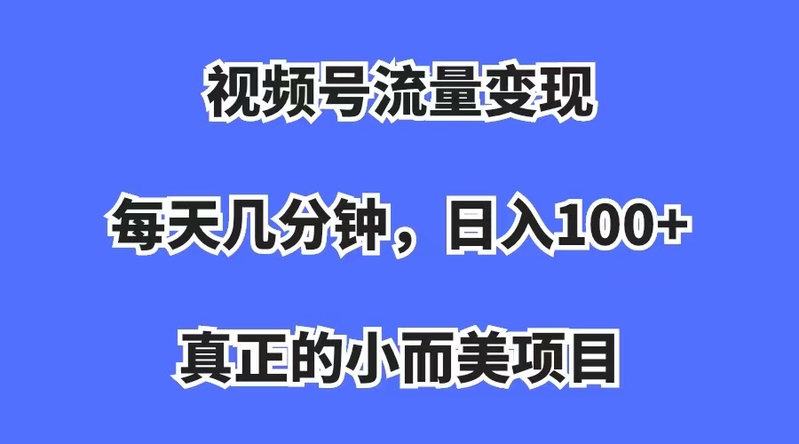 视频号流量变现，每天几分钟，收入100+，真正的小而美项目-玖卿社区