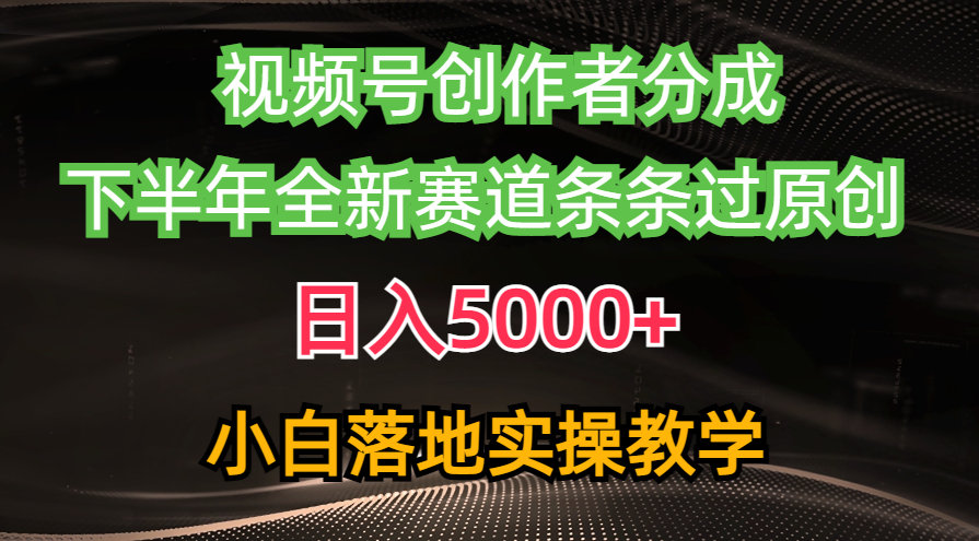 （10294期）视频号创作者分成最新玩法，日入5000+  下半年全新赛道条条过原创，小…-玖卿社区