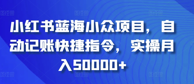 小红书蓝海小众项目，自动记账快捷指令，实操月入50000+-玖卿社区