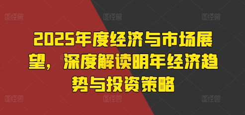 2025年度经济与市场展望，深度解读明年经济趋势与投资策略-玖卿社区