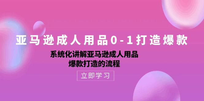 亚马逊成人用品0-1打造爆款：系统化讲解亚马逊成人用品爆款打造的流程-玖卿社区