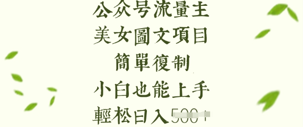 流量主长期收益项目，美女图片简单复制，小白也能上手，轻松日入5张-玖卿社区