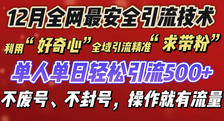 12 月份全网最安全引流创业粉技术来袭，不封号不废号，有操作就有流量【揭秘】-玖卿社区