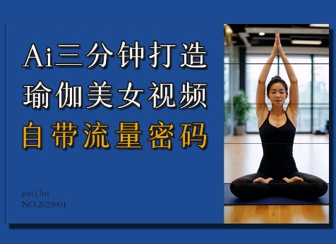 Ai3分钟打造瑜伽美女视频，自带流量密码-玖卿社区