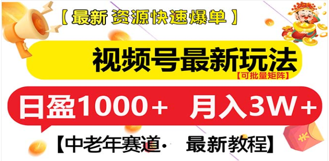 视频号独家玩法，老年养生赛道，无脑搬运爆款视频，日入1000+-玖卿社区