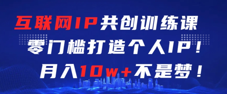 互联网IP共创训练课，零门槛零基础打造个人IP，月入10w+不是梦-玖卿社区