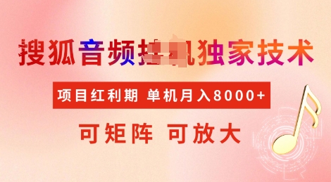 全网首发搜狐音频挂JI独家技术，项目红利期，可矩阵可放大，稳定月入8k【揭秘】-玖卿社区