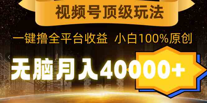 （9281期）视频号顶级玩法，无脑月入40000+，一键撸全平台收益，纯小白也能100%原创-玖卿社区