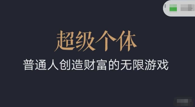 超级个体2024-2025翻盘指南，普通人创造财富的无限游戏-玖卿社区