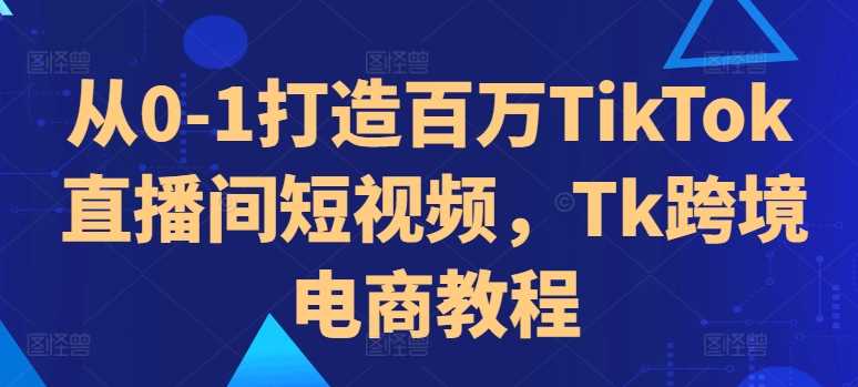 从0-1打造百万TikTok直播间短视频，Tk跨境电商教程-玖卿社区