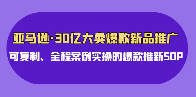 亚马逊30亿大卖爆款新品推广，可复制、全程案例实操的爆款推新SOP-玖卿社区