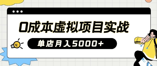 0成本虚拟项目实战手把手教你落地，单店月入5k-玖卿社区