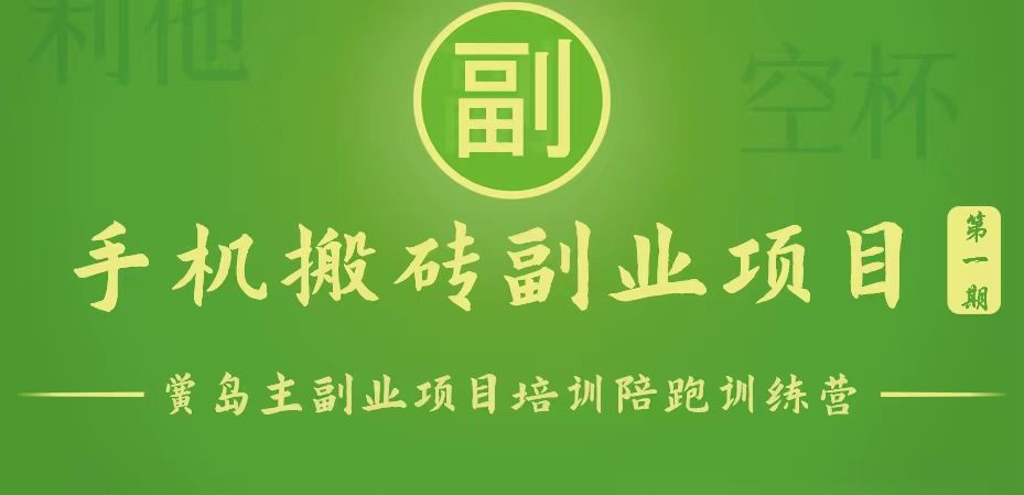 手机搬砖小副业项目训练营1.0，能用手机做的简单小副业-玖卿社区