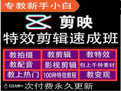 剪映特效教程和运营变现教程，特效剪辑速成班，专教新手小白-玖卿社区