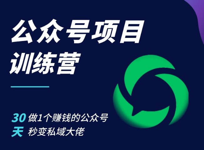 公众号项目训练营，30天做1个赚钱的公众号，秒变私域大佬-玖卿社区